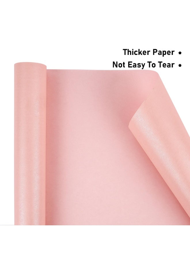Pink Matte Wrapping Paper,Solid Color Pearly-Lustre Paper,Gift Wrapping Paper,Perfect for Wedding,Valentine's Day,Birthday,Christmas,Baby Shower,DIY Bouquet (17 Inches X 32.8 Feet) - Image 3